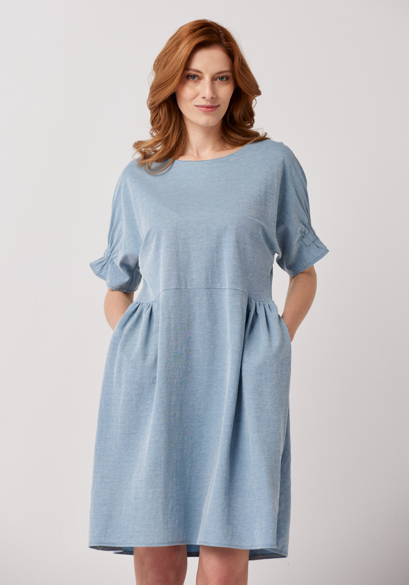 Błękitna prosta sukienka 1197