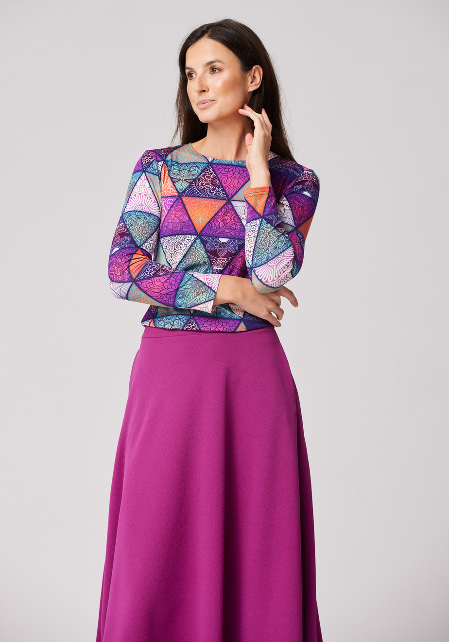 Bluzka w kolorowy wzór 3176