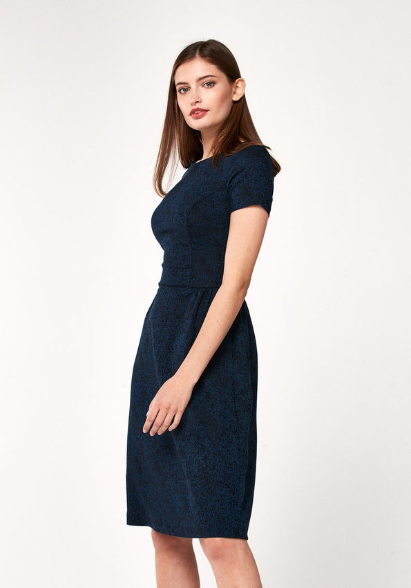 Granatowa rozkloszowana sukienka 1774