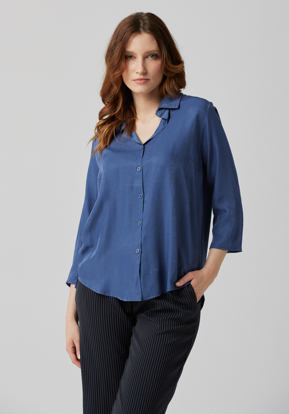 Niebieska koszula z rękawami 3/4 3095