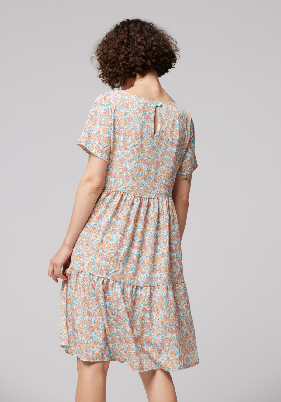 Letnia sukienka w pomarańczowe kwiatki 1712