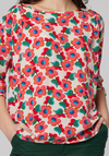Swobodna bluzka w różowe kwiaty 3009