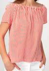 Jasnoczerwona Bluzka w paski 3923