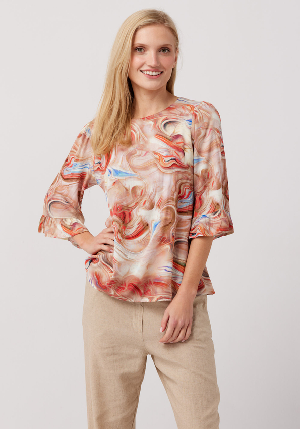 Bluzka w brązowe fale 3036