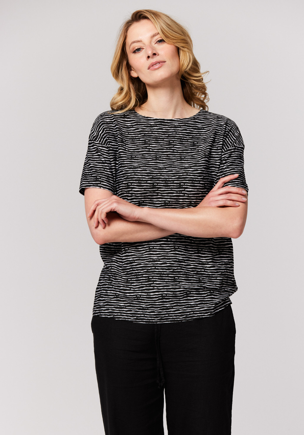 Bluzka w nieregularne paski 3078