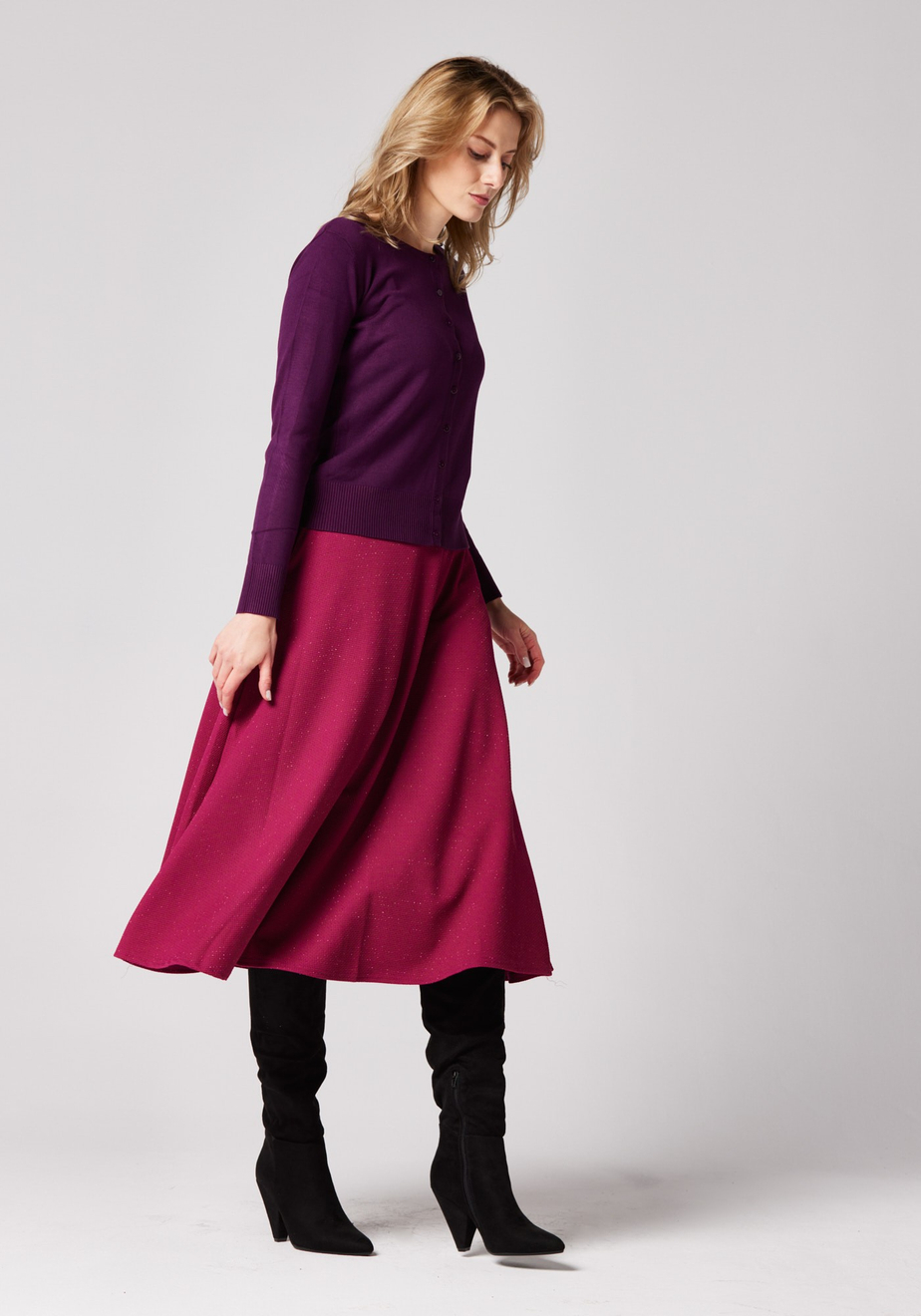 Fuksjowa spódnica ze srebrną nitką 2036