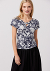 Bluzka w granatowy wzór 3286