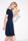 Rozkloszowana granatowa sukienka 1178