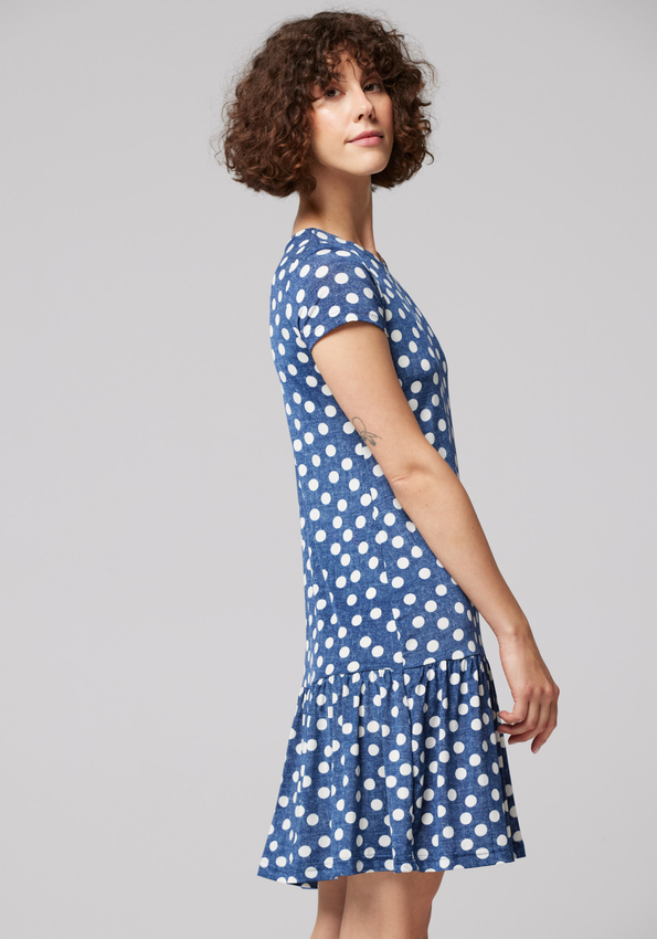 Sukienka w kropki z falbaną 1438