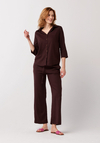Czekoladowe spodnie z prostymi nogawkami 5096