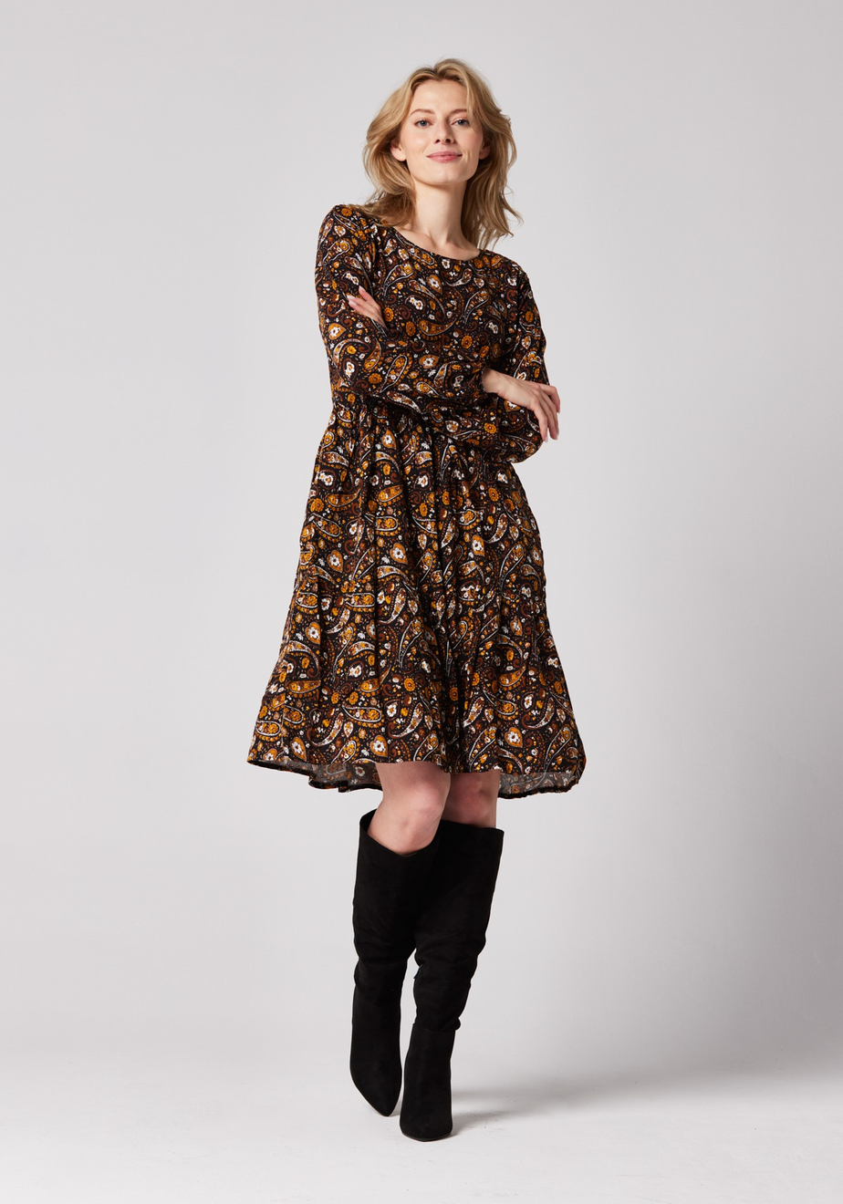 Trapezowa sukienka paisley 1812