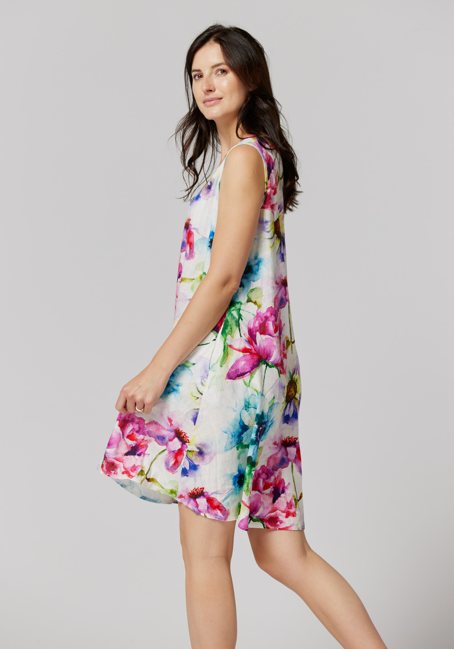 Trapezowa sukienka w kwiaty 1335