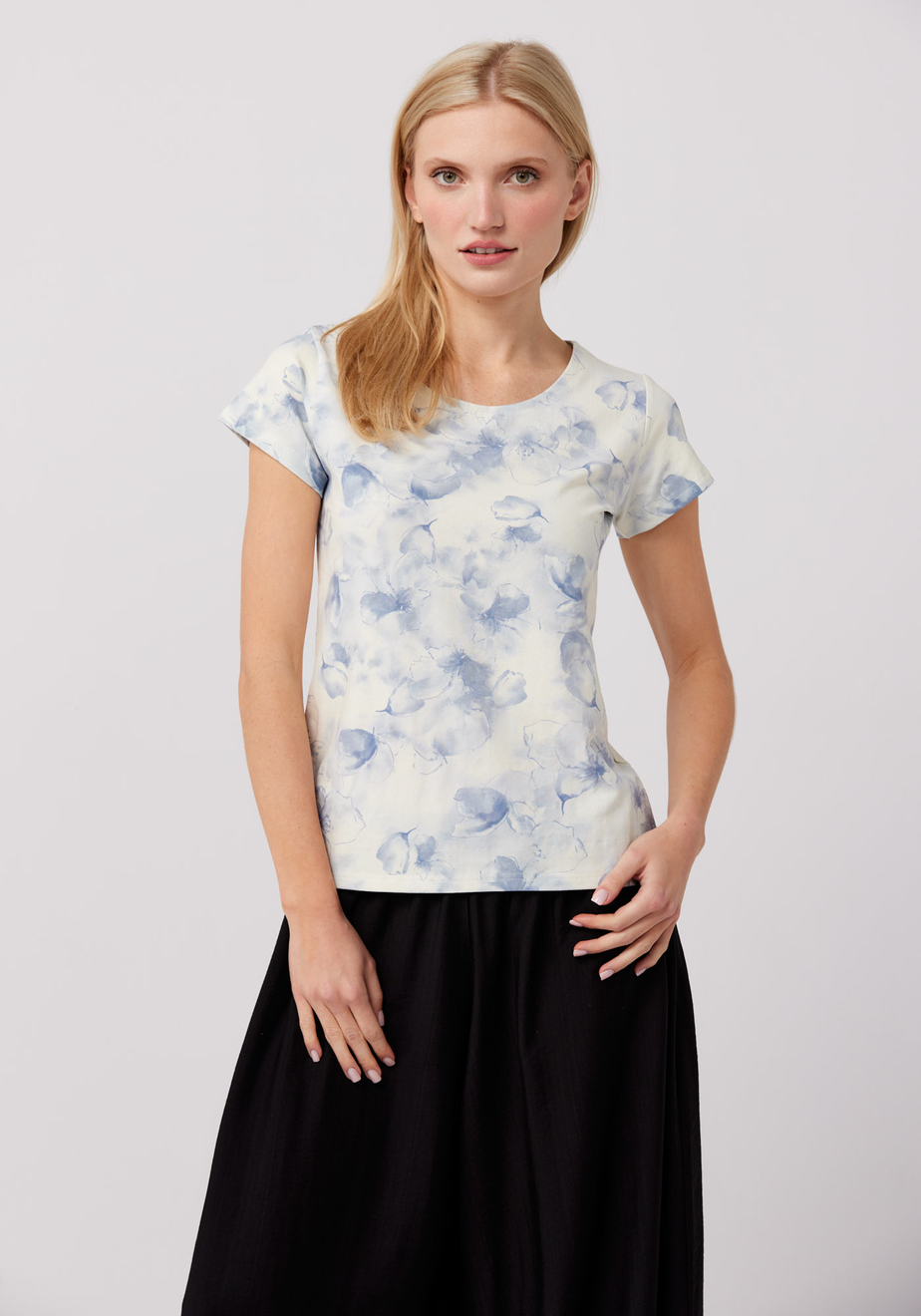 T-shirt w delikatne kwiaty 3431