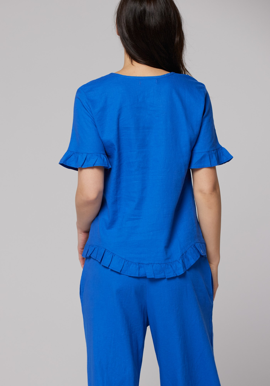 Niebieska lniana bluzka 3315