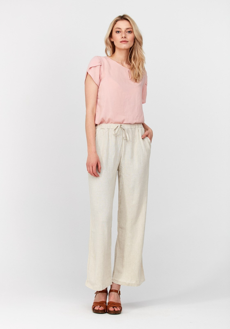 Wiskozowo-lniane spodnie 5030