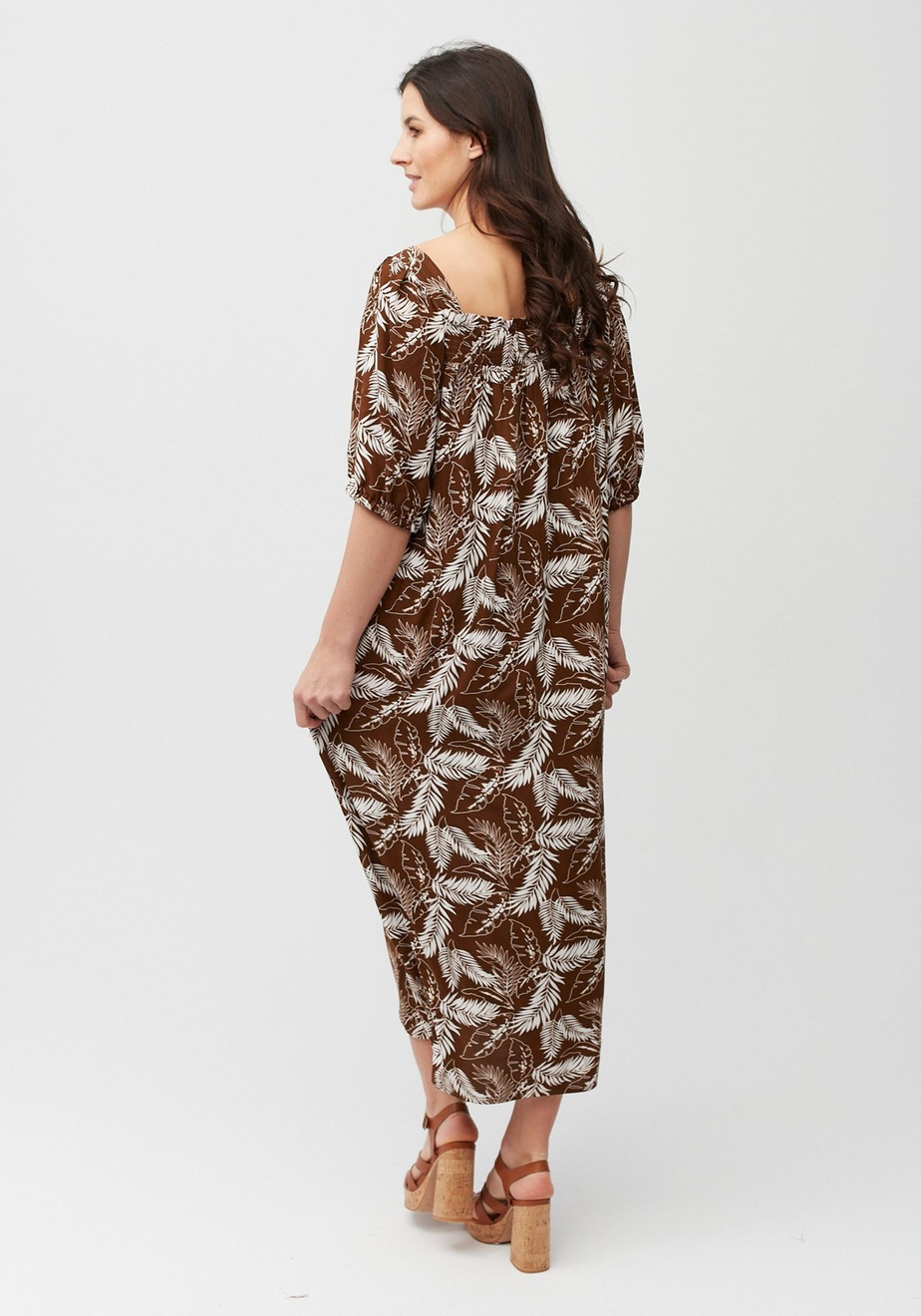 Midi sukienka w liście 1117