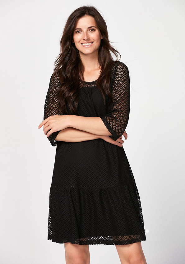 Czarna ażurowa sukienka 1558