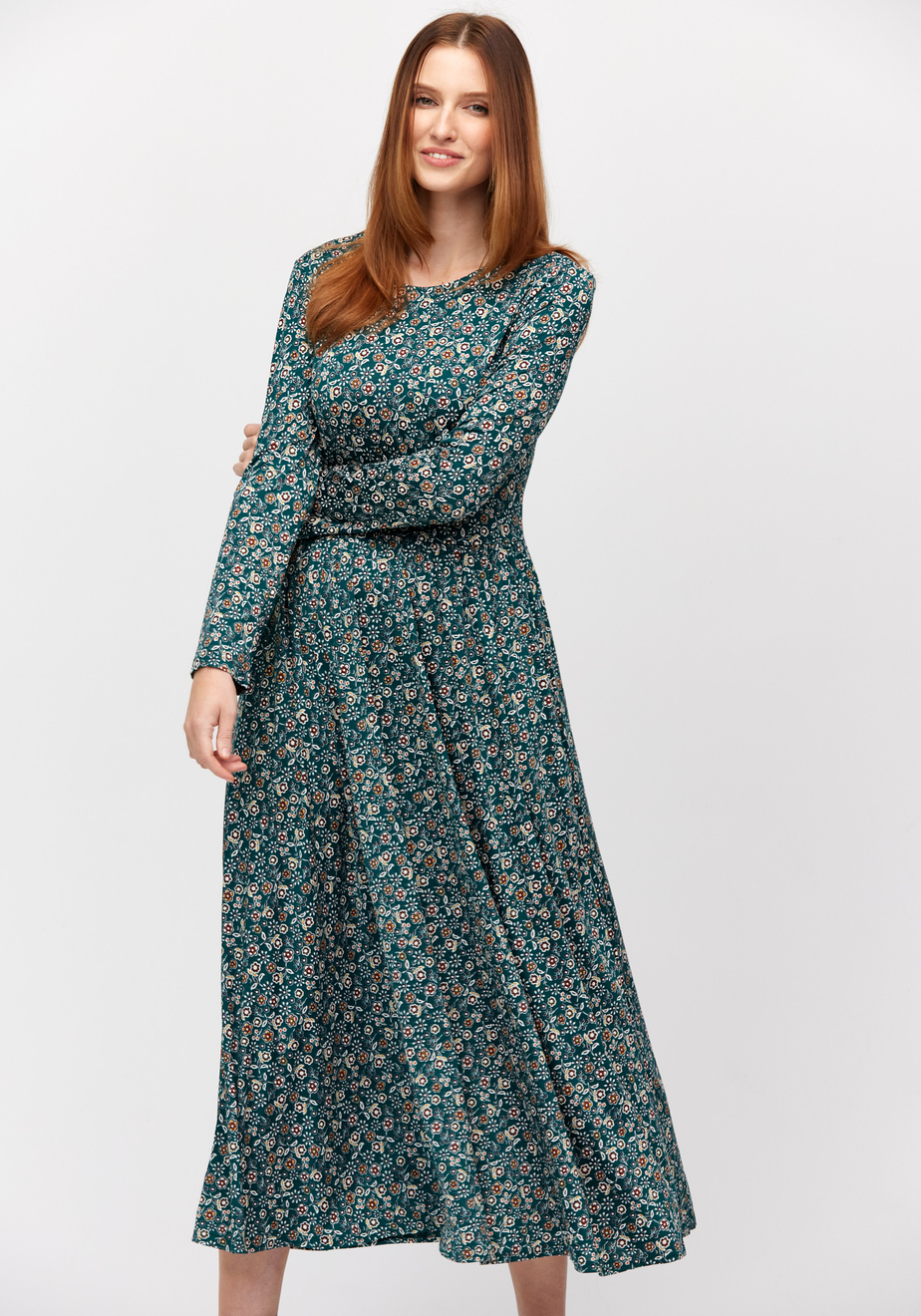 Długa sukienka w drobne kwiatki 1569