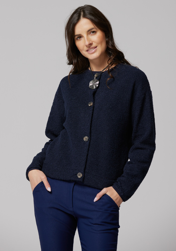 Granatowa futrzana bluza 3280