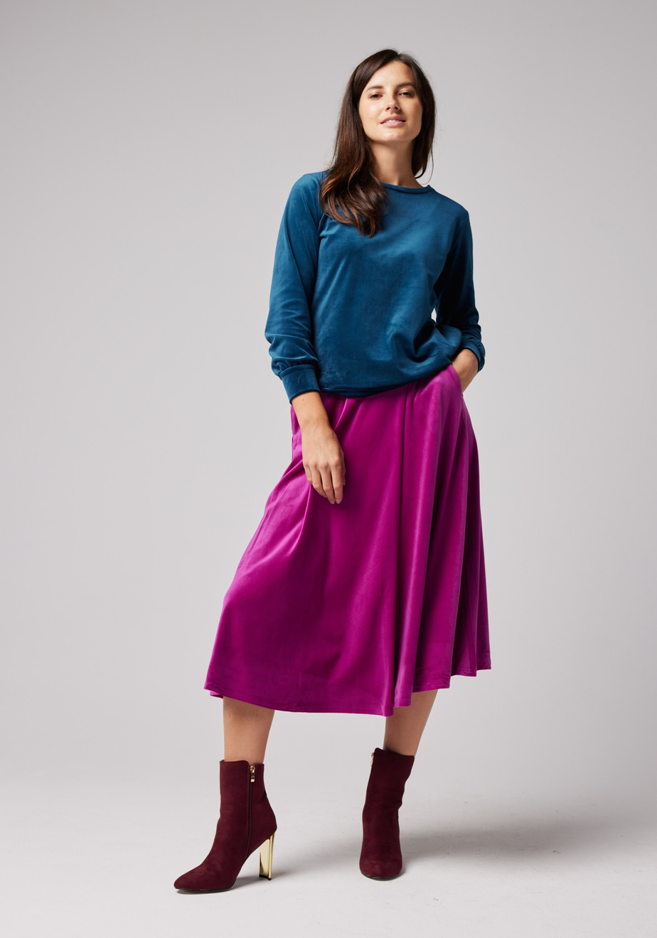 Fuksjowa welurowa spódnica 2030