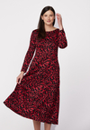 Midi sukienka w czerwoną panterkę 1894