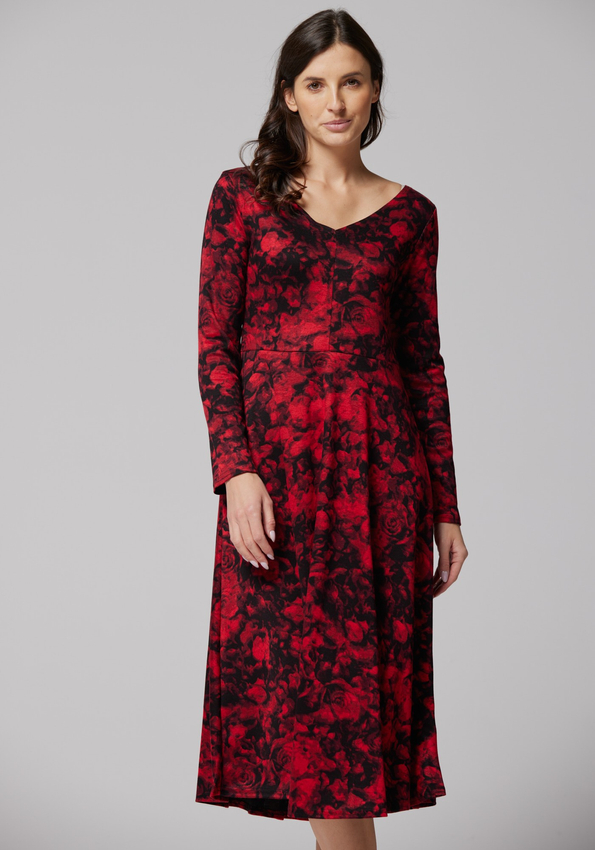 Midi sukienka w róże 1899