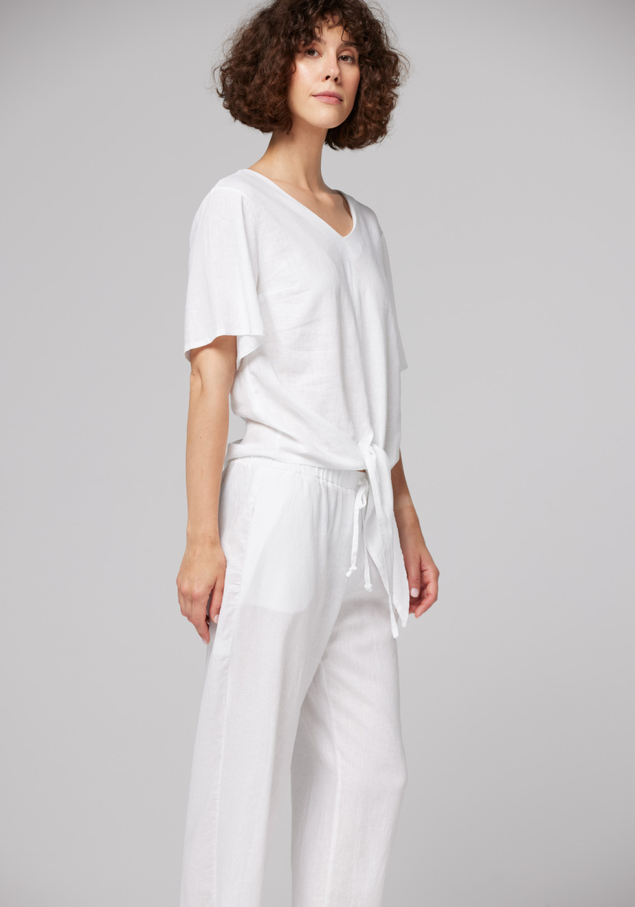 Biała bluzka z wiązaniem 3323