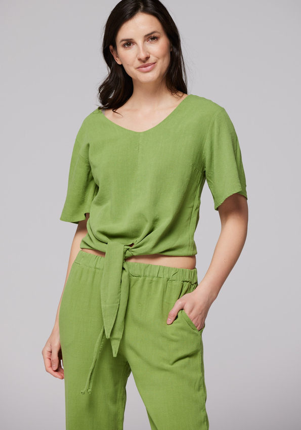 Wiązana lniana bluzka 3327