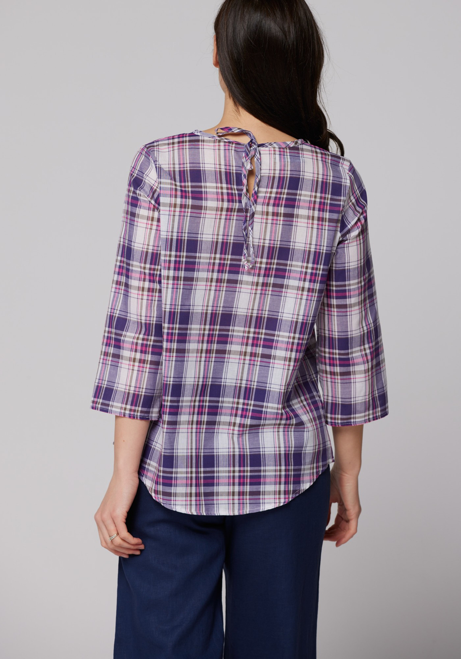 Bawełniana bluzka w kratę 3028