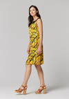 Żółta sukienka z lnem 1325