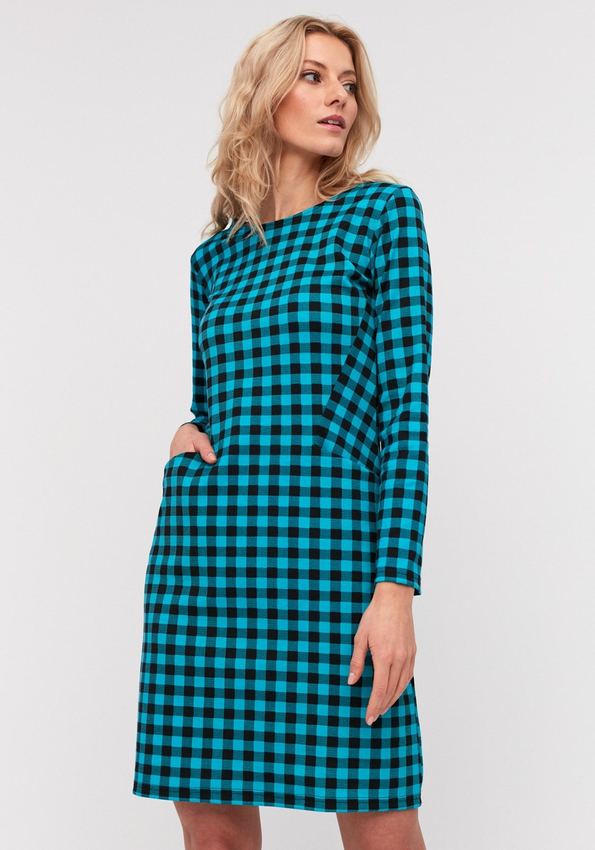 Dopasowana sukienka w kratkę 1886