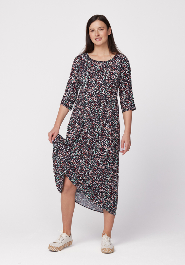 Trapezowa sukienka łączka 1090