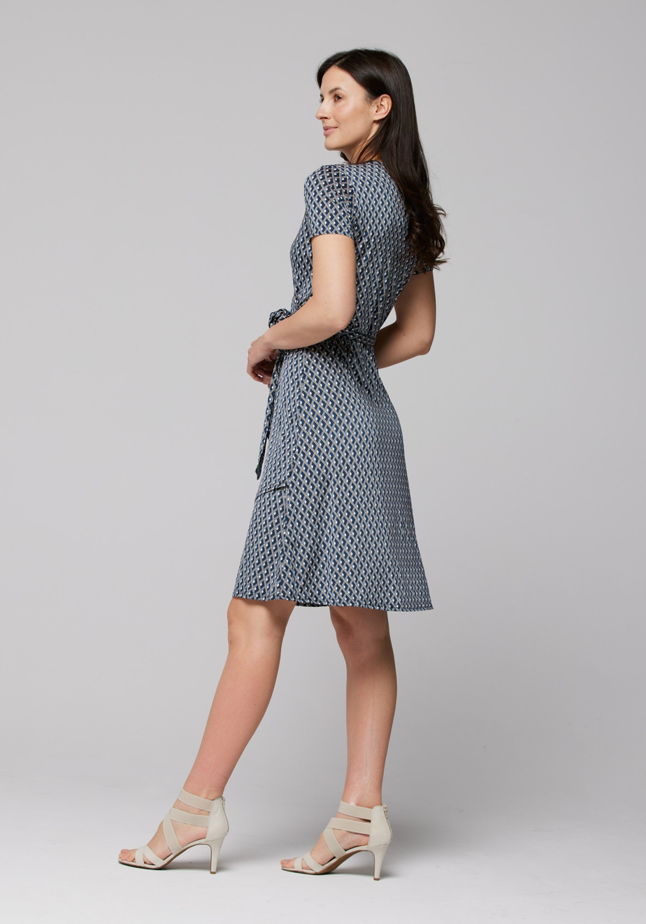 Kopertowa wiązana sukienka 1436