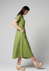 Lniana jasnozielona sukienka 1384