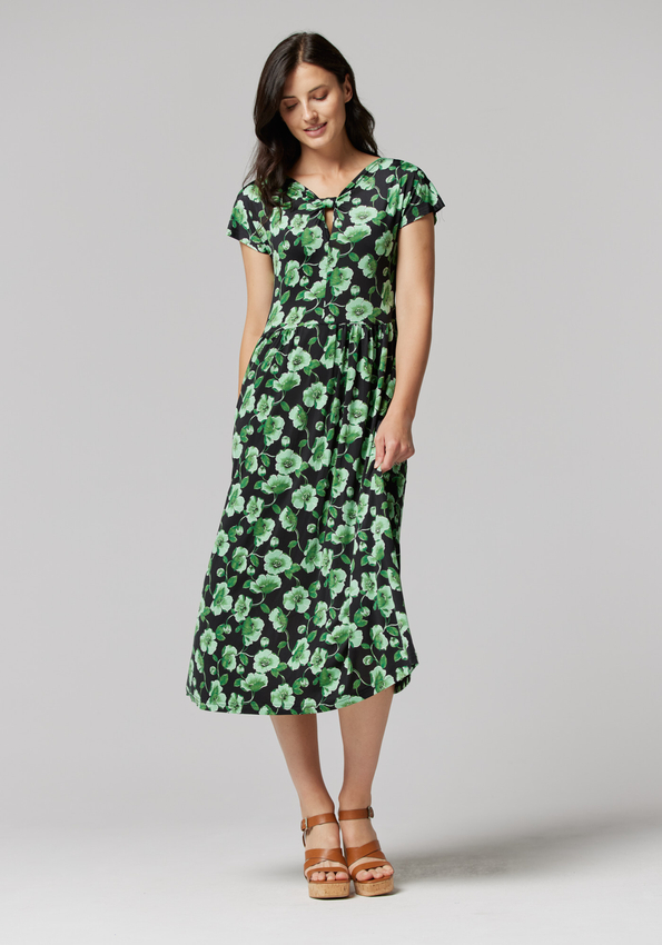 Sukienka w duże zielone kwiaty 1471