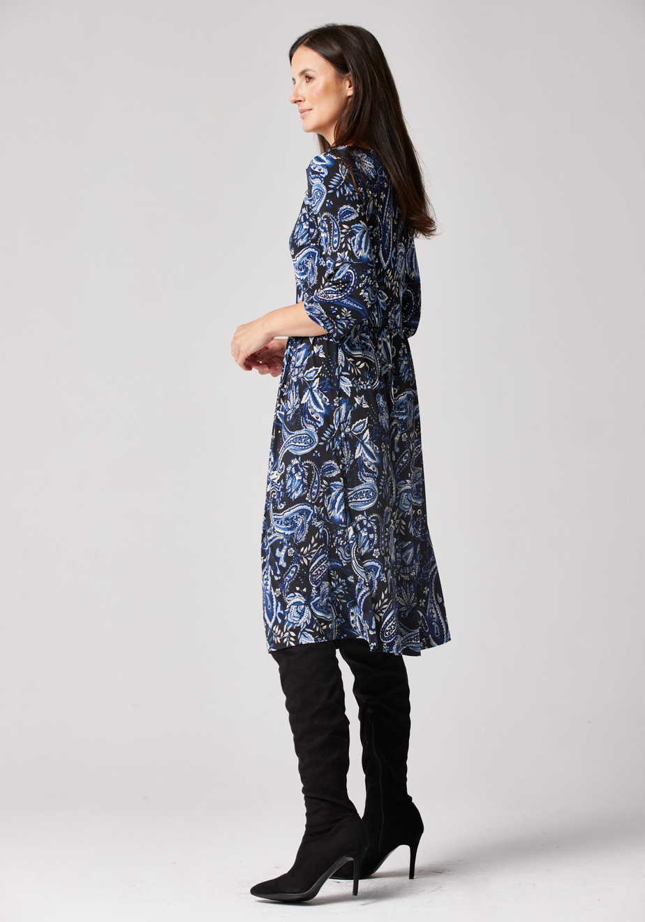 Czarna sukienka paisley 1467