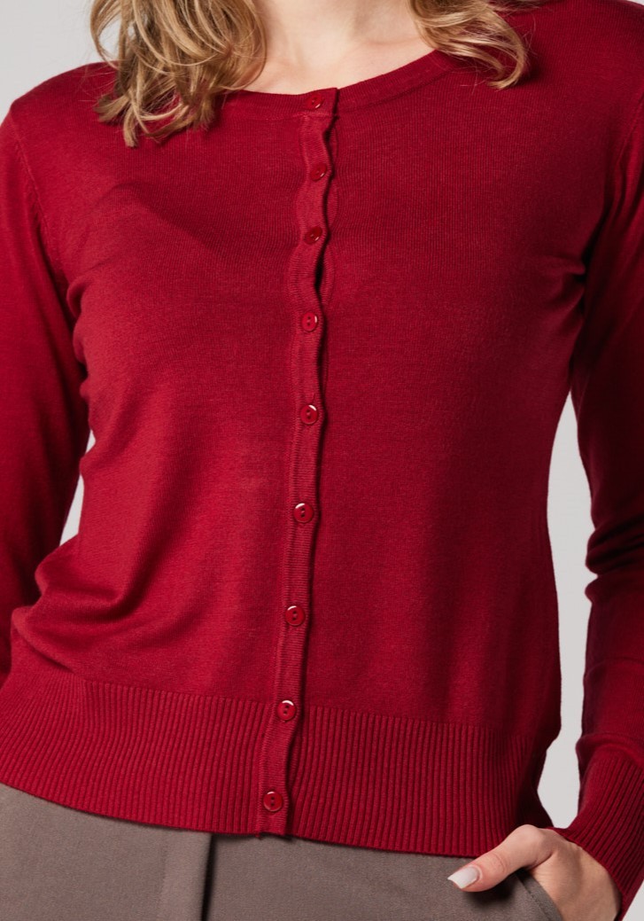 Klasyczny bordowy sweter 8718