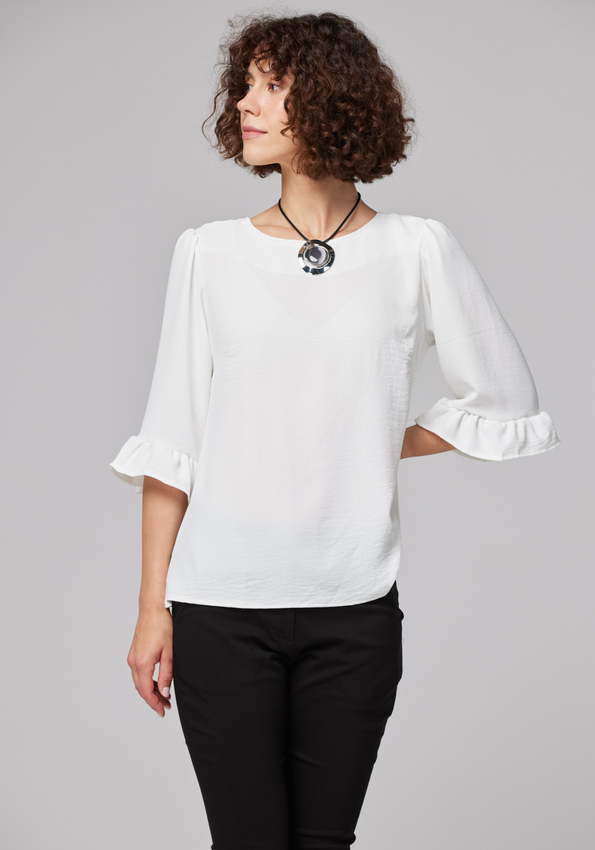 Biała prosta bluzka 3011