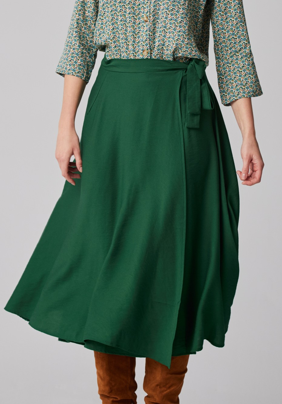 Zielona wiązana spódnica 2042