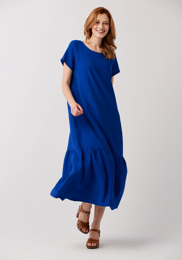 Długa sukienka w kolorze indygo 1226