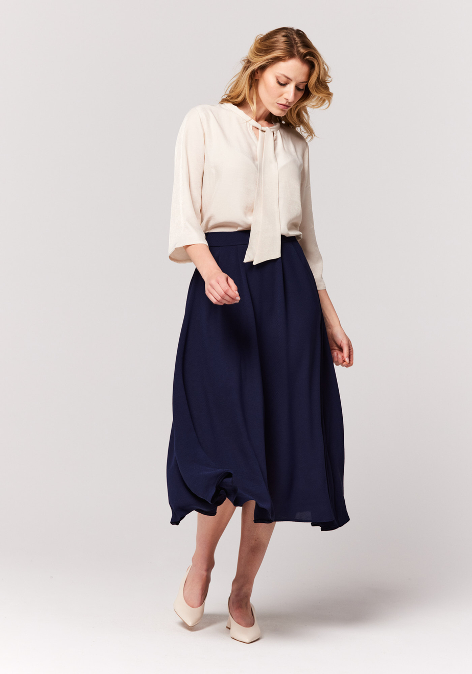 Granatowa rozkloszowana spódnica 2000