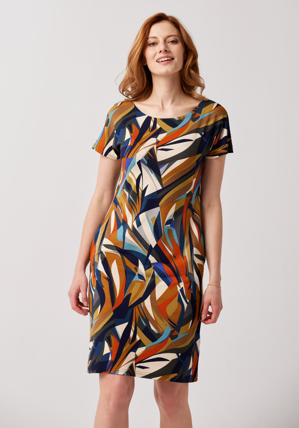 Dopasowana kolorowa sukienka 1568