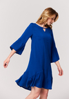 Kobaltowa sukienka z falbaną 1050