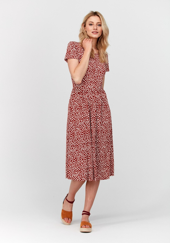 Odcinana sukienka w drobne kwiatki 1433