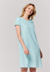 Miętowa lniana sukienka z kieszeniami 1363