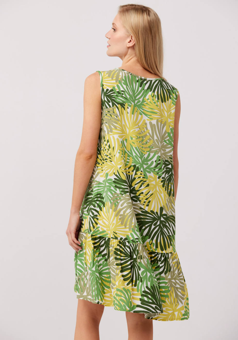 Swobodna sukienka z falbanką 1088