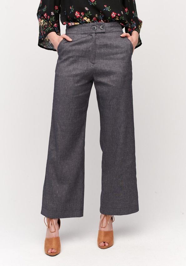 Szare spodnie o luźnym kroju 5092